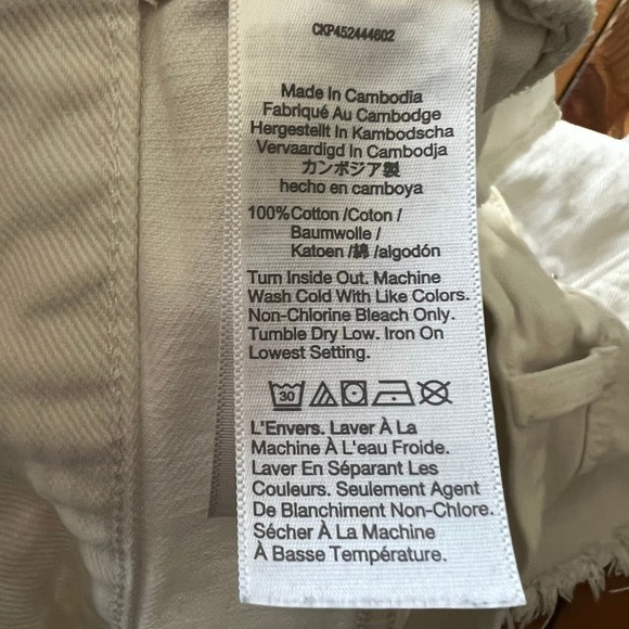 Madewell Cutoff Denim Shorts Relaxed in Tile White Size 27 - Picture 10 of 11